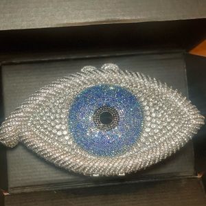 Evil Eye Crystal Clutch Purse
Rhinestone Silver Purse